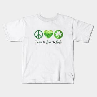 Peace, Love, Luck Kids T-Shirt